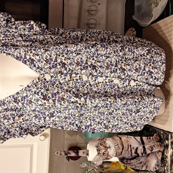 L womens St John's Bay floral cap sleeve button down plus size top 2X - Picture 1 of 3